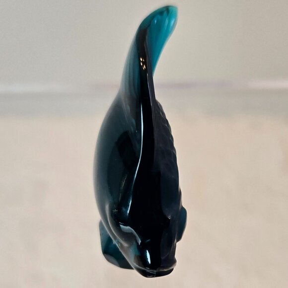 LALIQUE Crystal Turquoise Luster Fish Sculpture - Picture 5 of 8